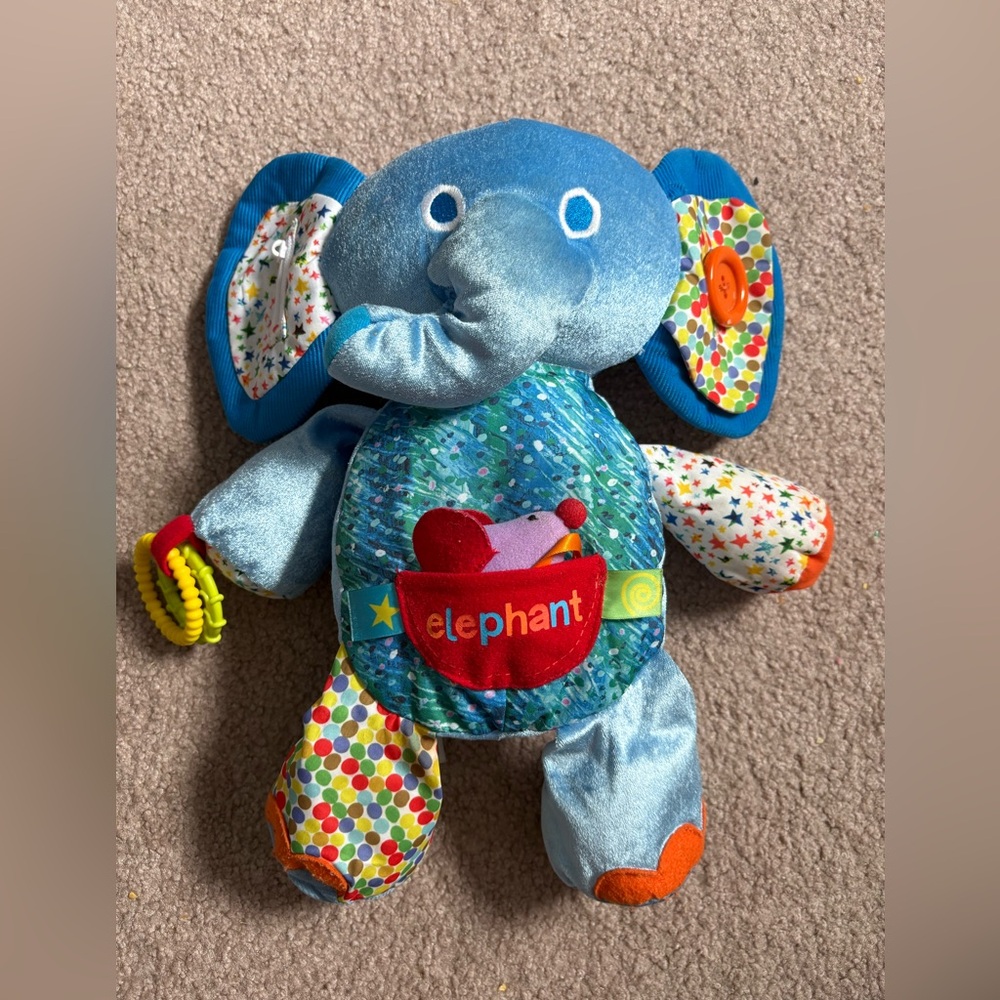 Vibrant Blue Elephant Educational Toy